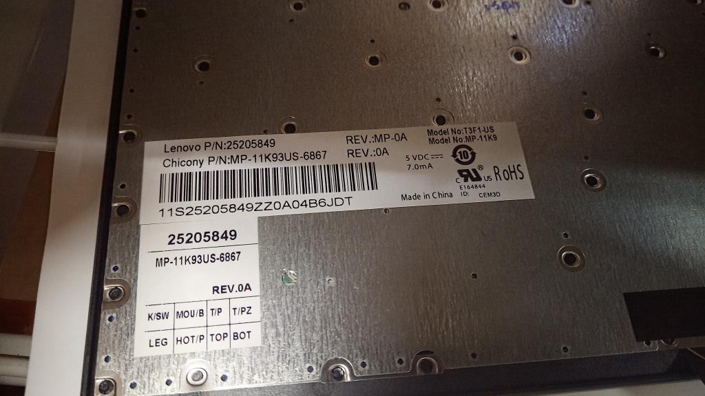 Lenovo Keyboard Non-Bl Gray Us Chicon - 25205849