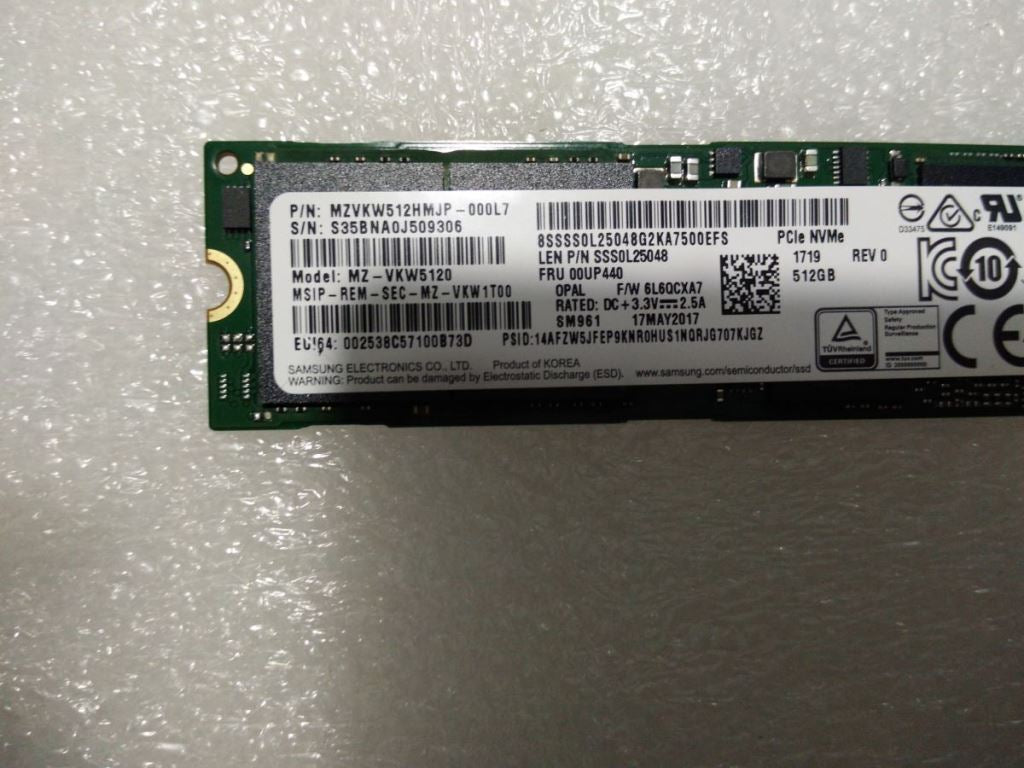 Lenovo 512G,M.2,2280,Pcie3X4,Samsg,Op - 00UP440