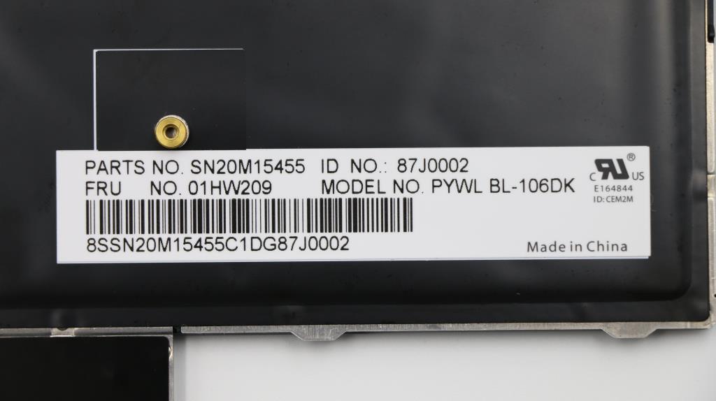 Lenovo Payton2Walter2 Bl Kbd,Dk,Chy - 01HW209