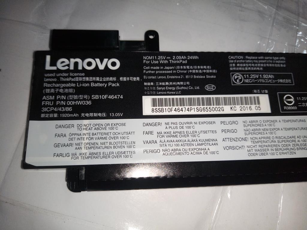 Lenovo 00HW036 Ba Rechargeable Batteries