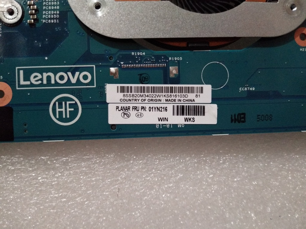 Lenovo 01YN216 Mb Win I78650U 8G Amt Ntpm Vpr