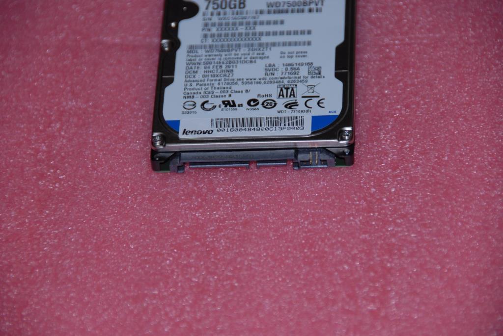 Lenovo 16004848 Hdd 750G Wd Wd7500Bpvt-24Hxzt1