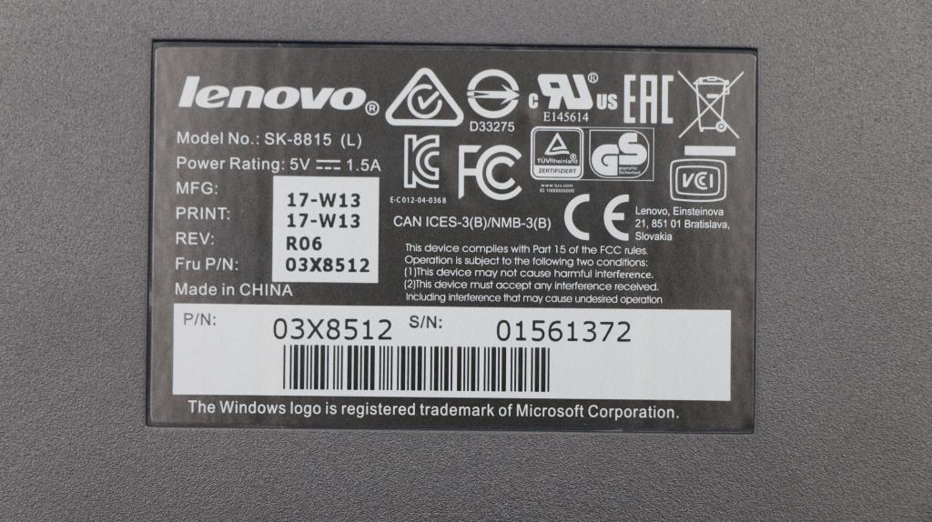 Lenovo Keyboard La Spanish - 03X8512