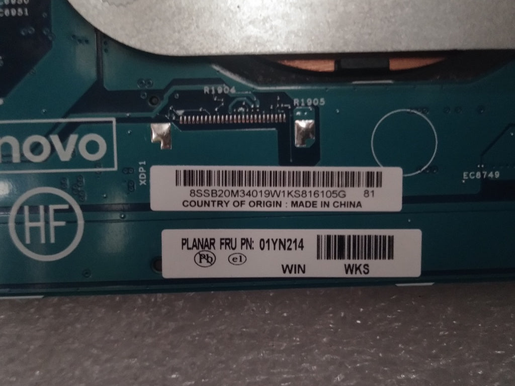 Lenovo 01YN214 Mb Win I58350U 8G Amt Ntpm Vpr