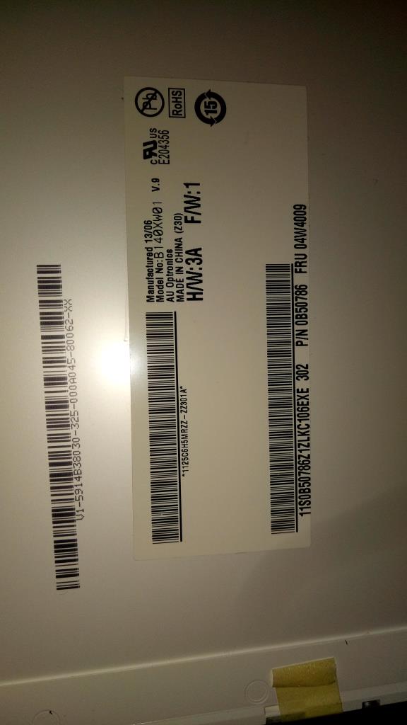 Lenovo Lcd 14Hd Au B140Xw01 V9 - 18200396