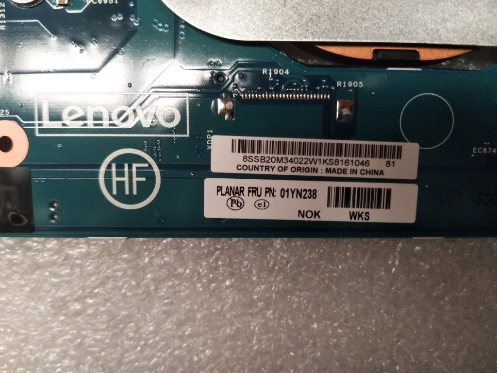 Lenovo 01YN238 Mb Nok I78650U Uhd 8G Tpm2 Vpr