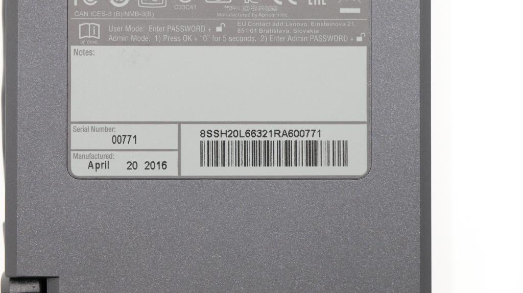 Lenovo 03X7201 Hdd Bo Fru For Tp U3 Secure Hd