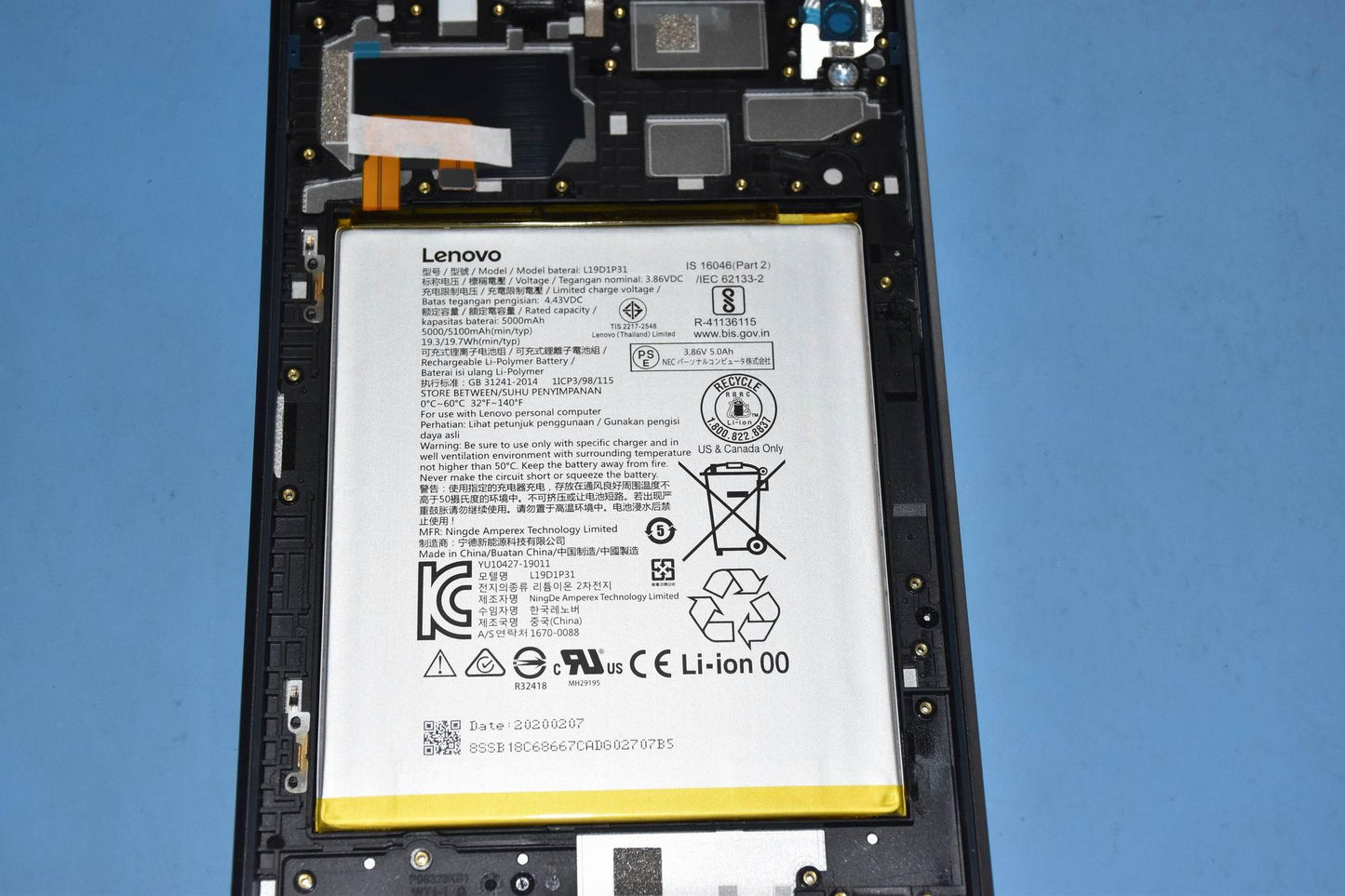Lenovo Tb-8705X Rear Cover_Sil And712 - 5P68C16901