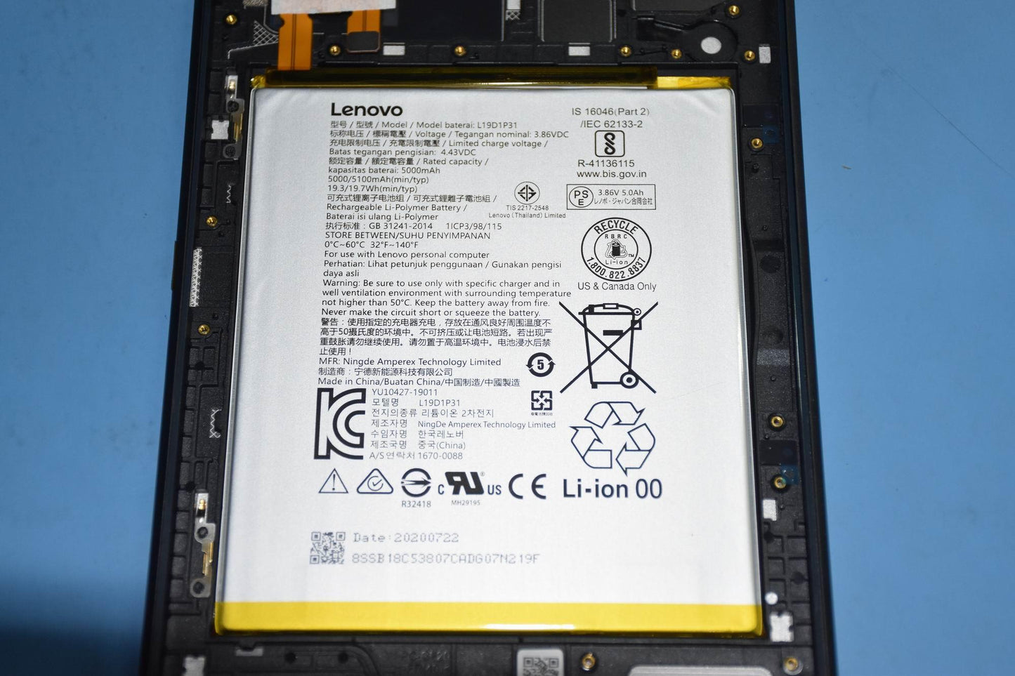 Lenovo Tb-8505Xc Rear Cover_Igy And71 - 5S58C17348