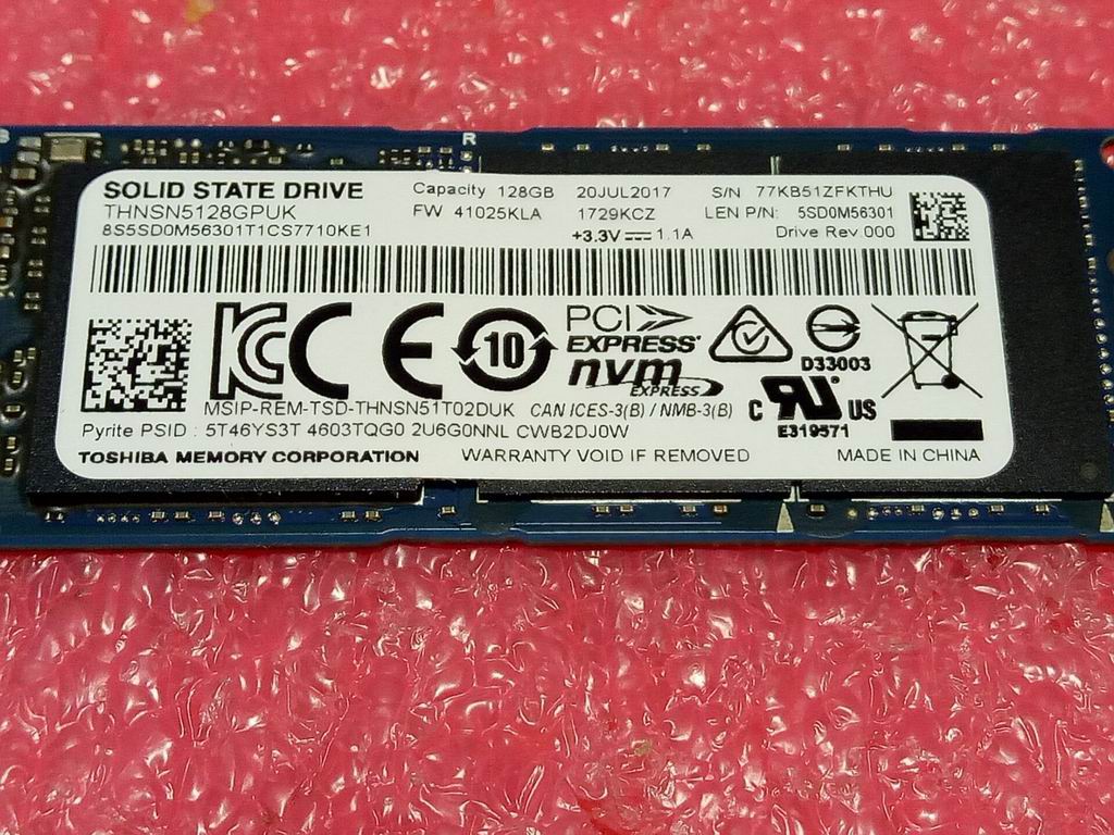Lenovo Tsb Xg4 128G M.2 2280 Pcie Ssd - 5SD0M56301
