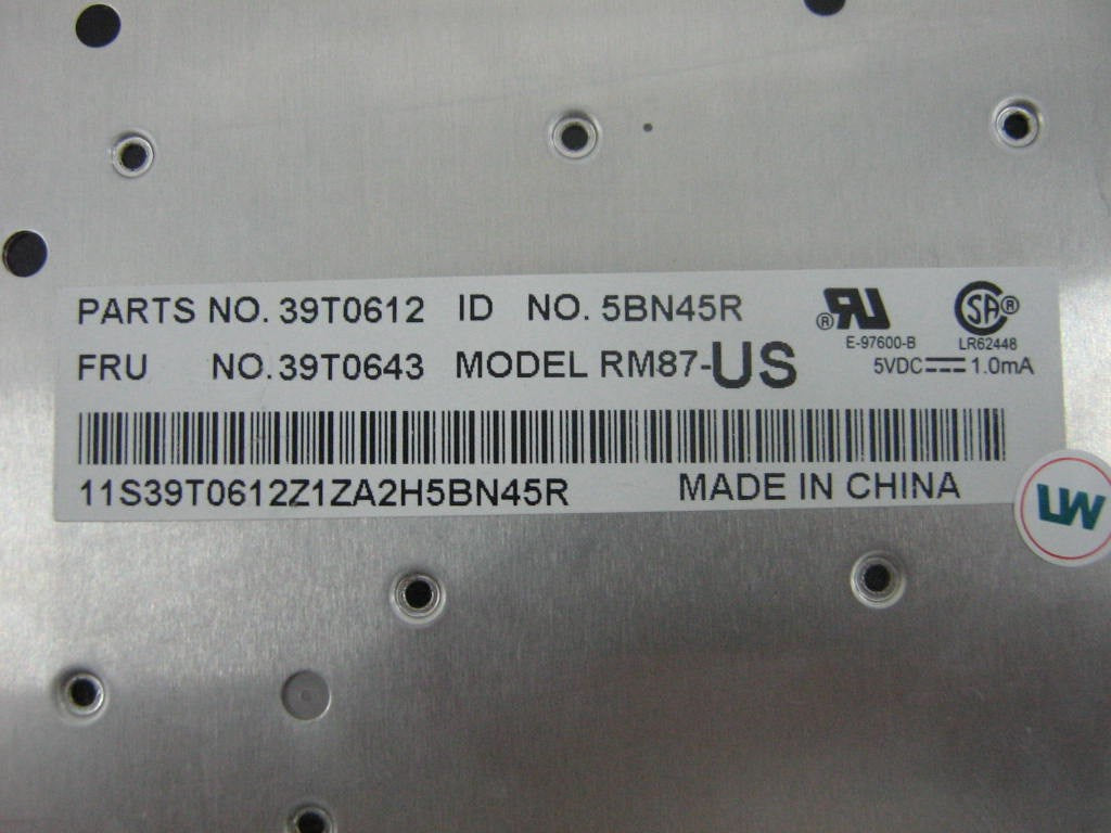 Lenovo Keyboard Nmb 15 Use - 39T0643