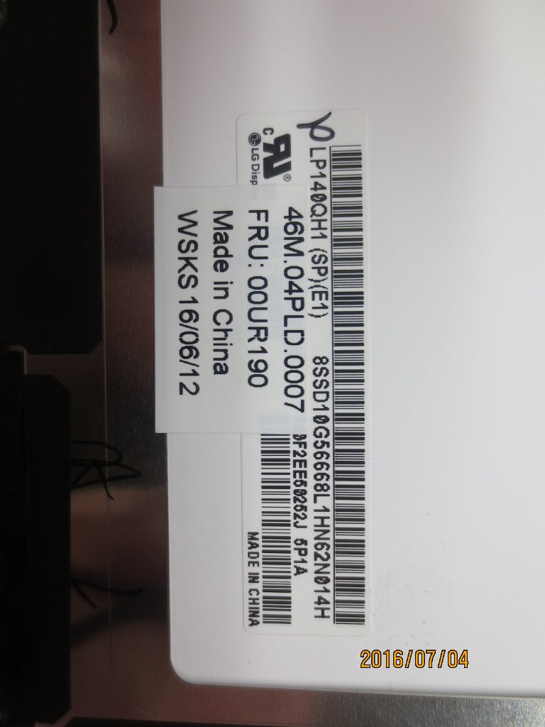 Lenovo Assembly Tft Lcd 14 Wqhd Th Lg - 00UR190