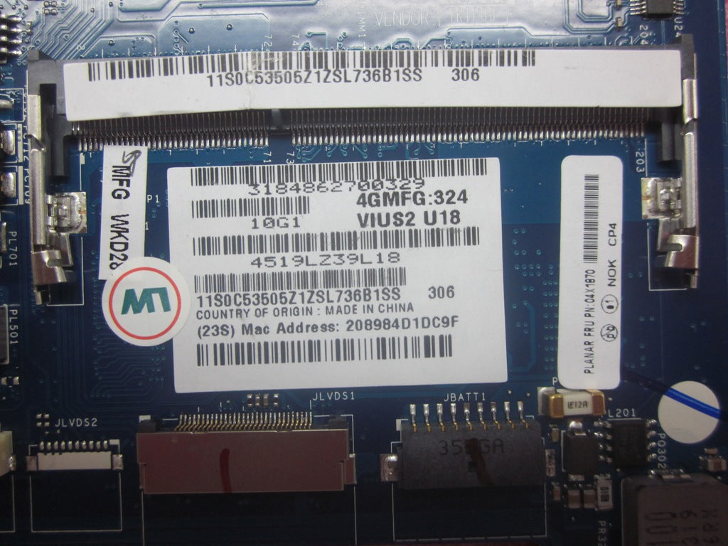 Lenovo Bdplanar Nok,I5-3337U,Uma,Int, - 04X1870