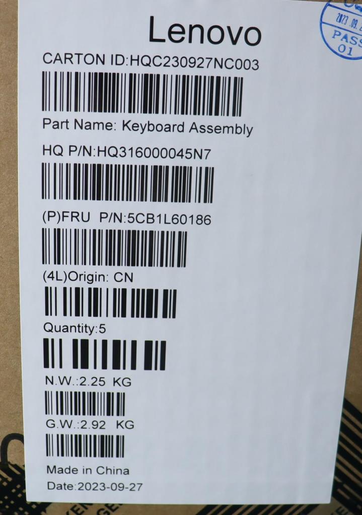 Lenovo Cover Upper Case Assembly Ita_ - 5CB1L60186