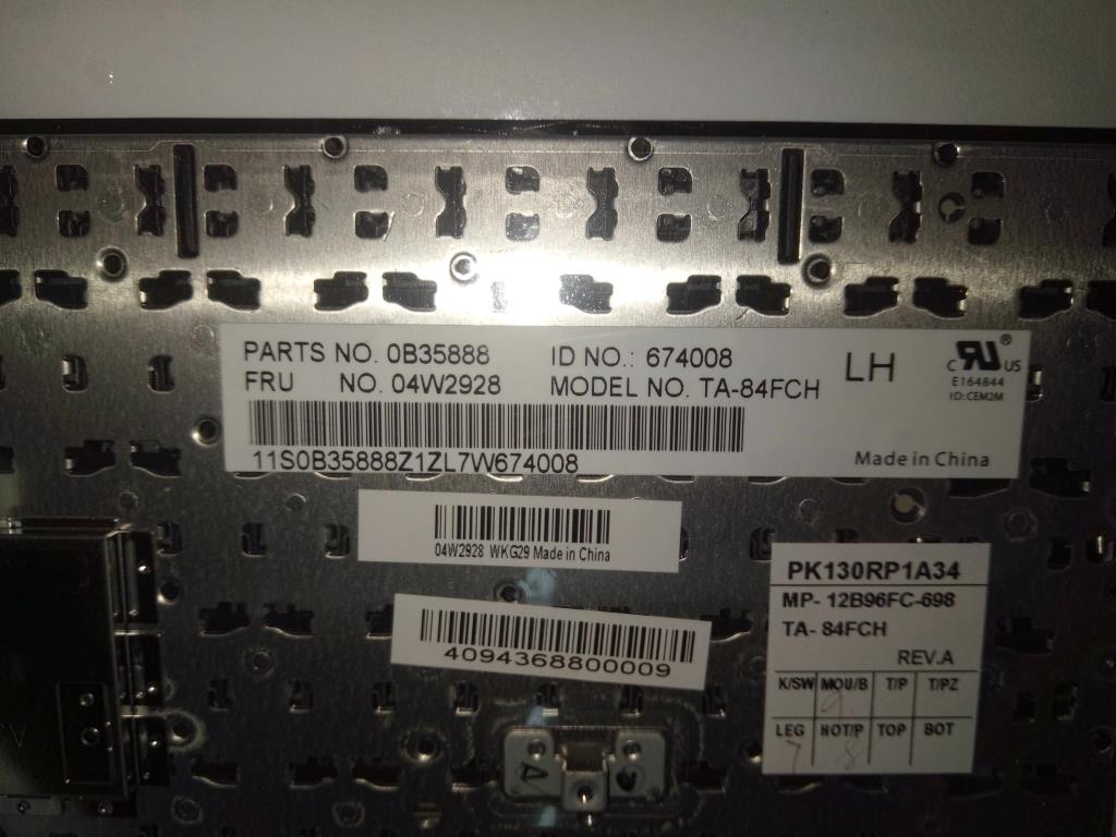 Lenovo Ki Keyboards Internal - 04W2928