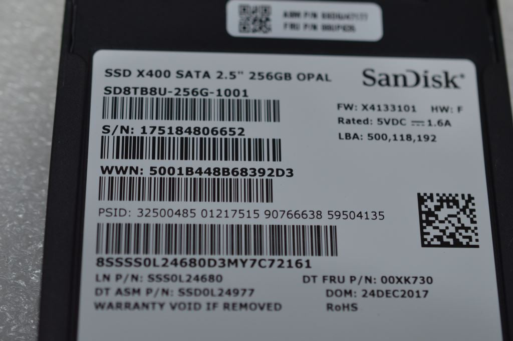 Lenovo 00UP635 Ssd Asm 256G, 2.5, 7Mm, Sata6