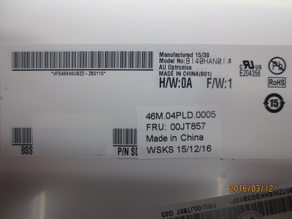 Lenovo Lp Lcd Panels - 00JT857