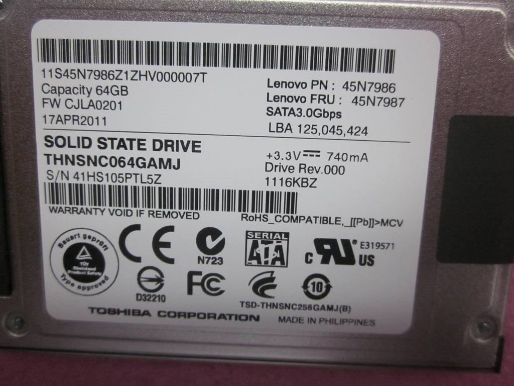 Lenovo Driveh Usata Ssd 64Gb Toshiba - 45N7987