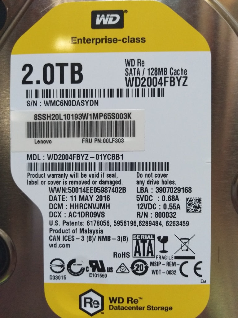 Lenovo 00LF303 Hdd Asm