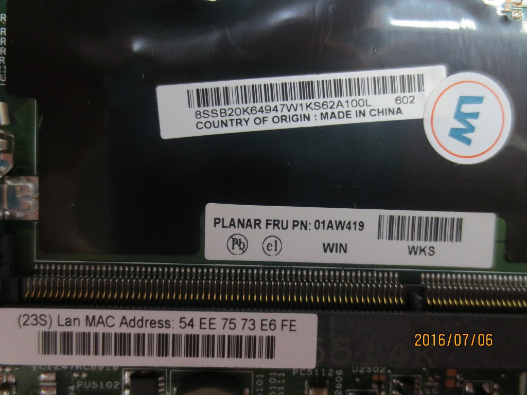Lenovo Motherboard - 01AW419