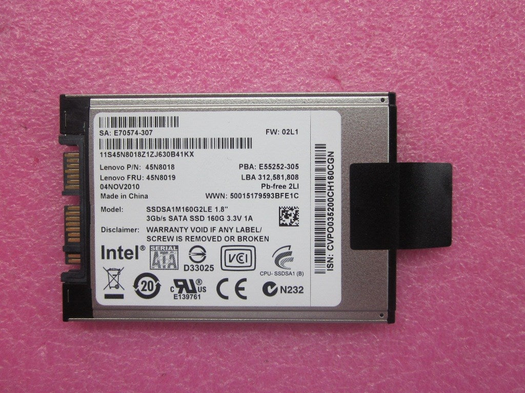 Lenovo 45N8019 Driveh Usata Ssd Trim 160Gb In