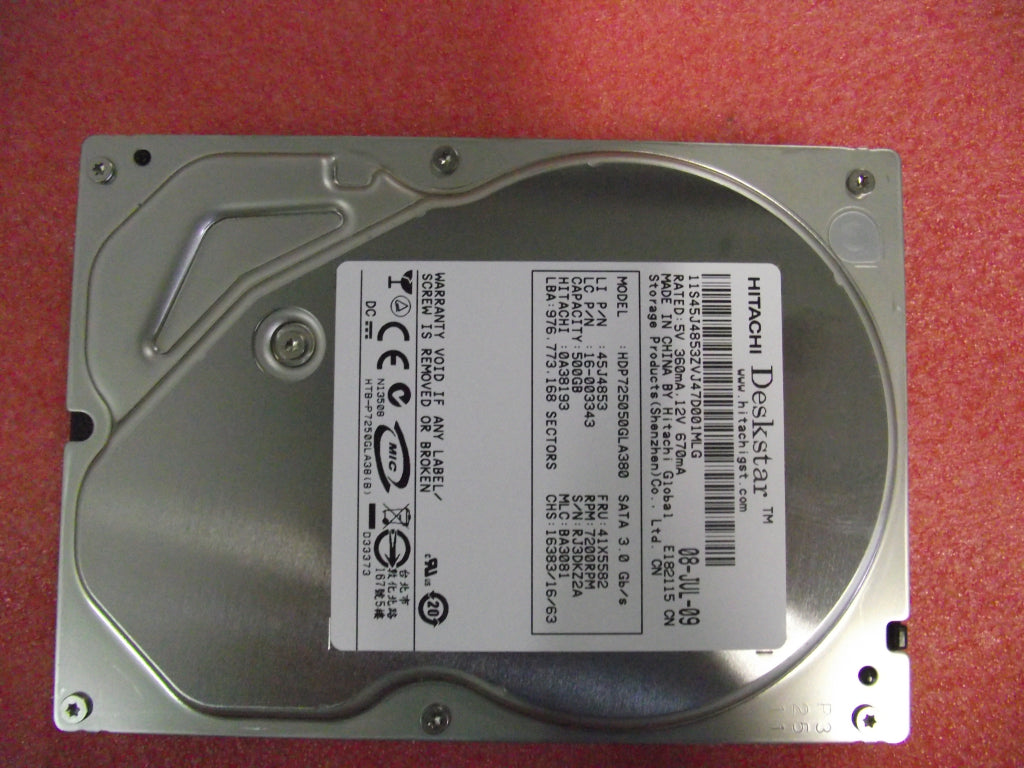 Lenovo 16003343 Hdd 500G Sata2 Hdp725050Gla380