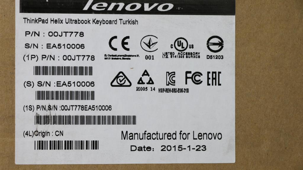 Lenovo Ki Keyboards Internal - 00JT778