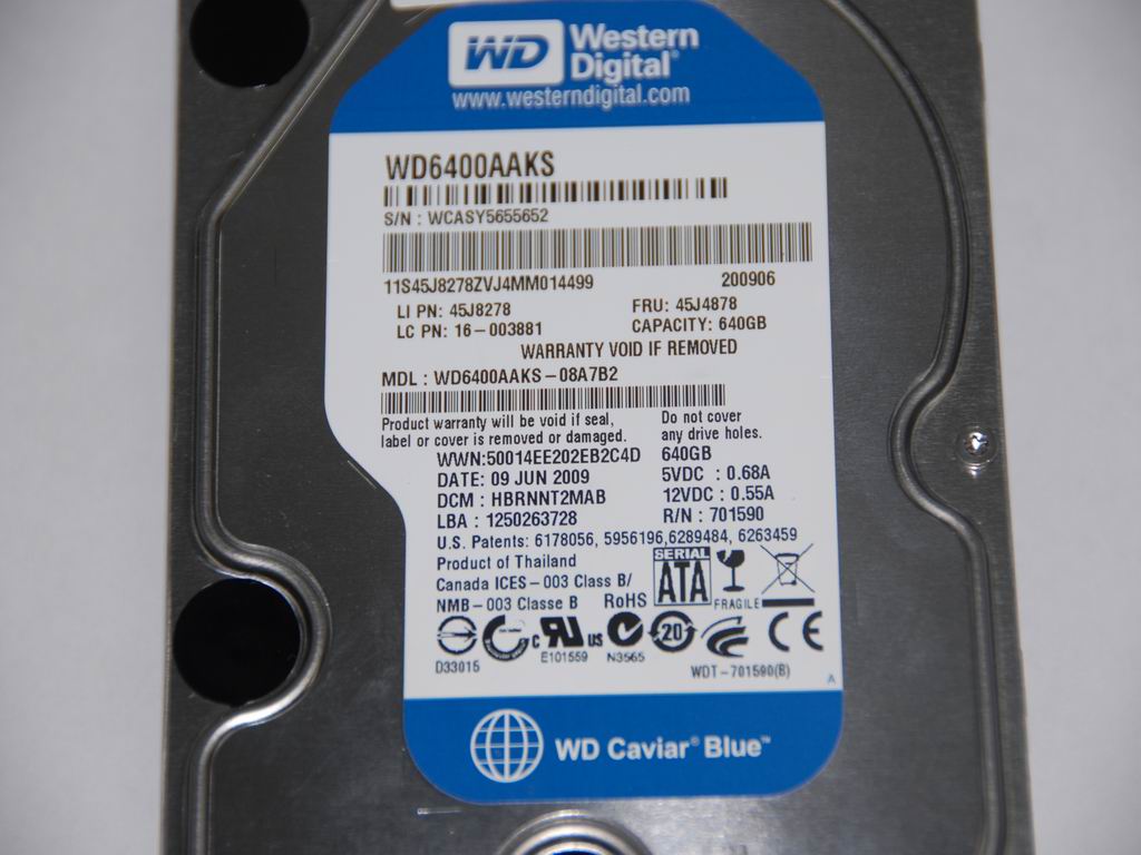 Lenovo 16003881 Hdd Sata2 640G Wd6400Aaks-08A7