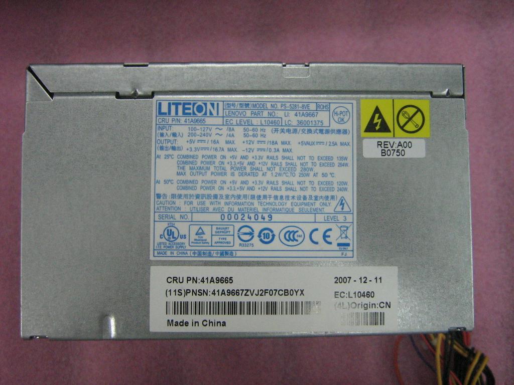 Lenovo 41A9665 Powersup Cru 280W Ps