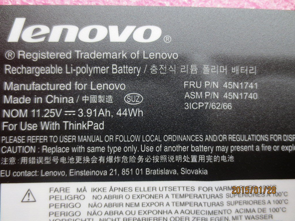 Lenovo 45N1741 Battery Pack Li Panasonic 3C 3