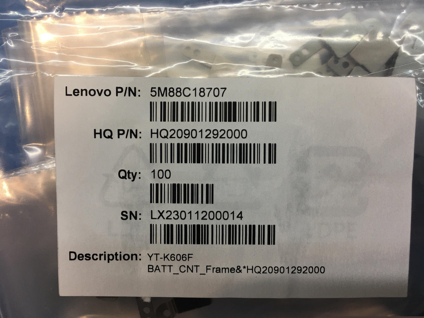 Lenovo Yt-K606F Batt_Cnt_Frame And*Hq - 5M88C18707