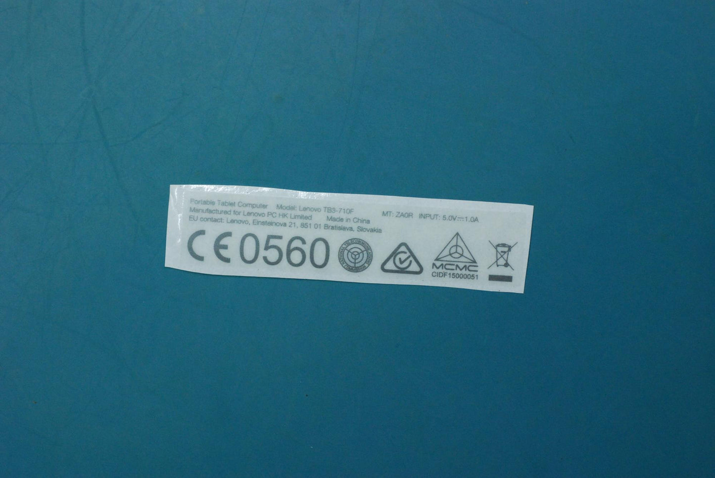 Lenovo Tb3-710F Ratinglabel And*Hq604 - 5L18C04927