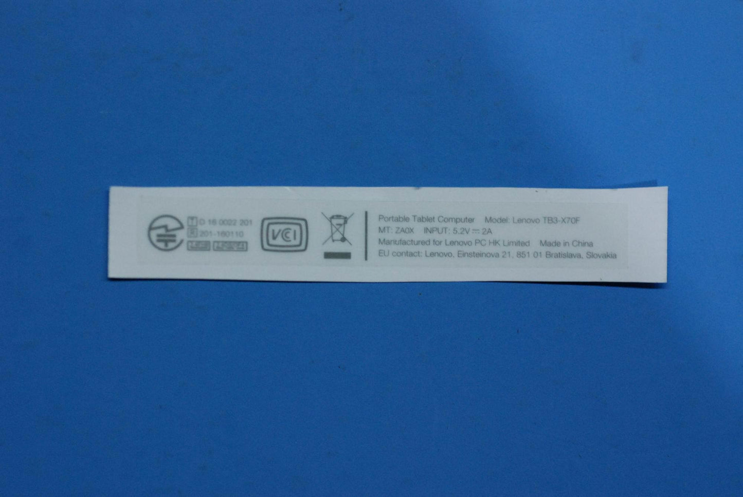 Lenovo Tb3-X70F Ratinglabel_Jp And*Hq - 5L18C05633