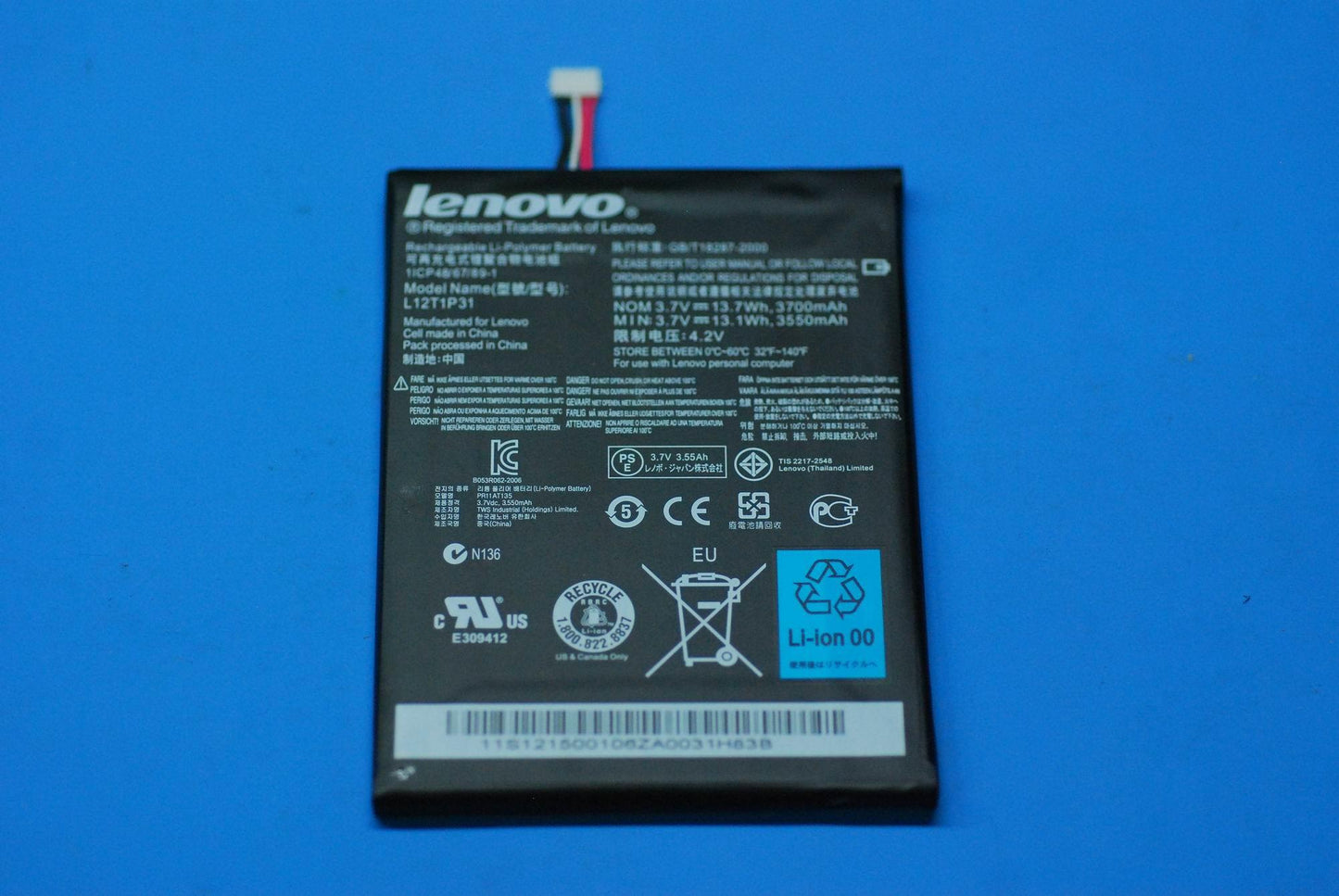 Lenovo 121500106 Battery Tws-W L12T1P31 3.7V13.