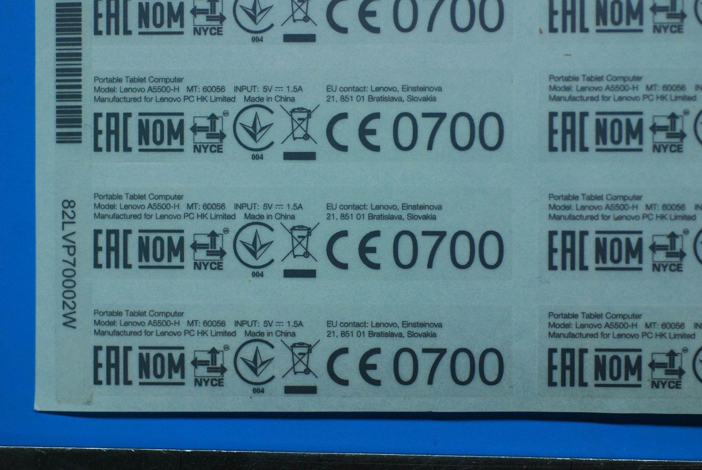 Lenovo A5500-H Rating Label-Ru And*82 - 5L19A6MY6H