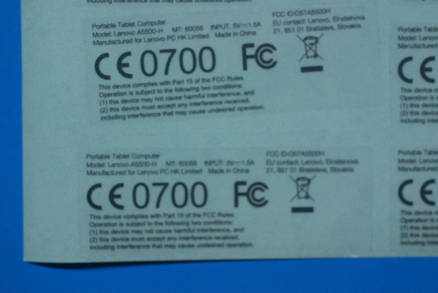 Lenovo A5500-H Rating Label And*82Lvp - 5L19A6MWC7