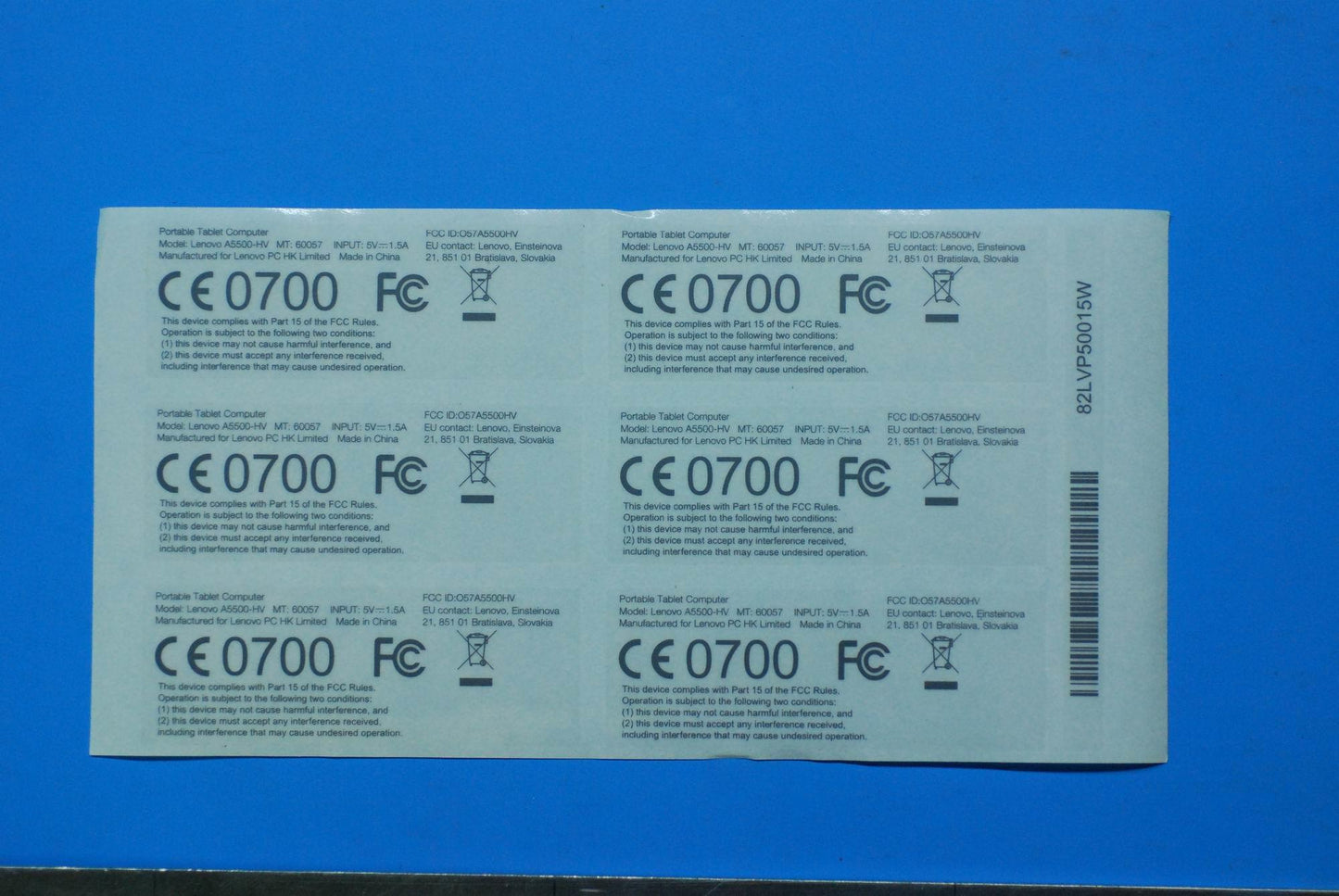 Lenovo A5500-Hv Rating Label And*82Lv - 5L19A6MWC6