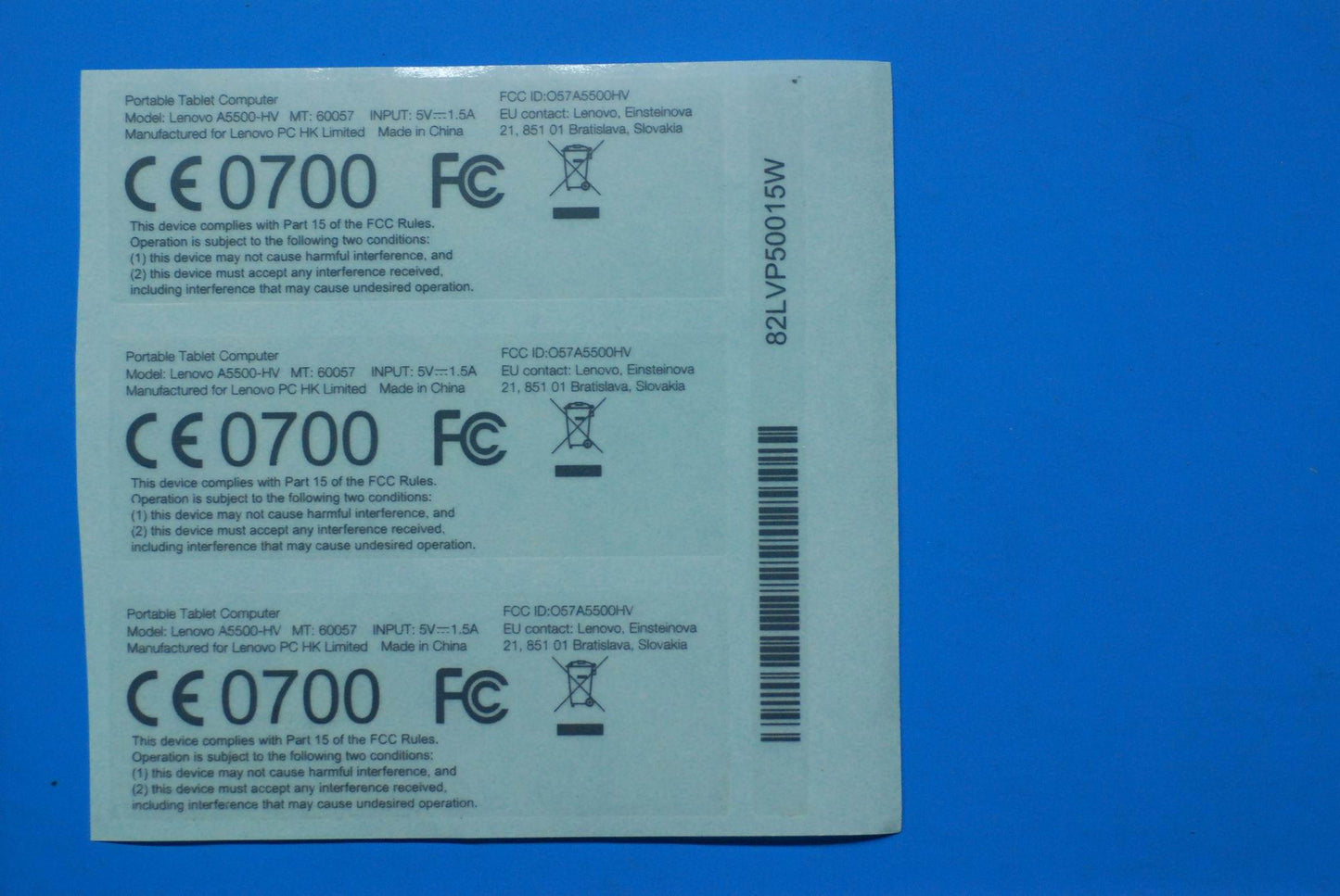 Lenovo A5500-Hv Rate Label And*82Lvp5 - 5L19A6MXLX