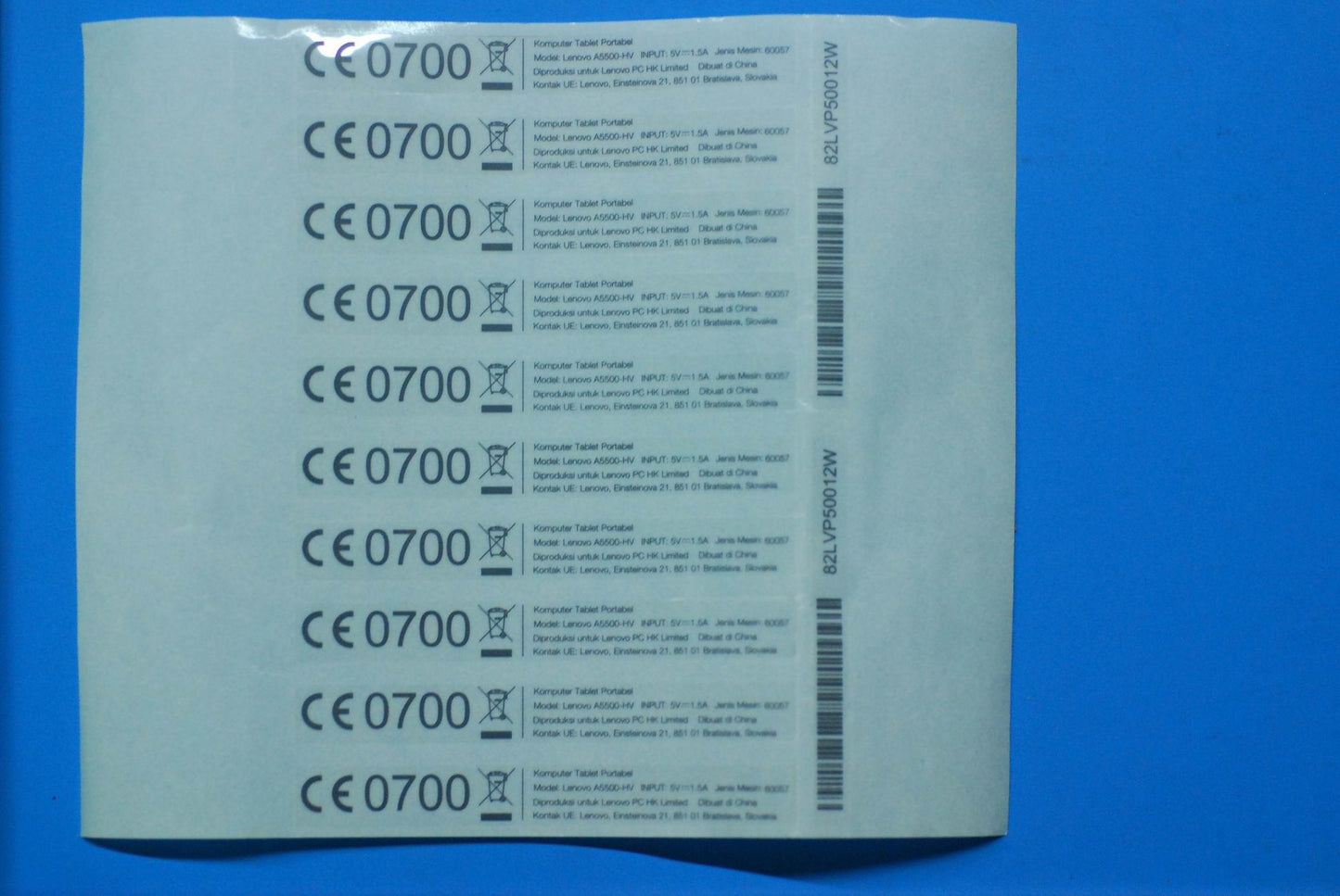 Lenovo A5500-Hv Rate Label Id And*82L - 5L19A6MXLW