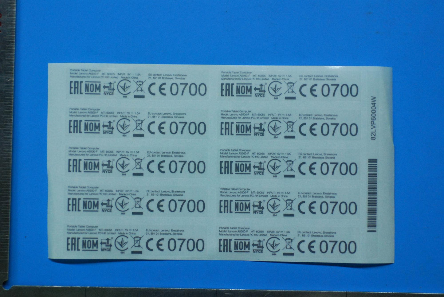 Lenovo A5500-F Rating Label-Ru And*82 - 5L19A6MWC0