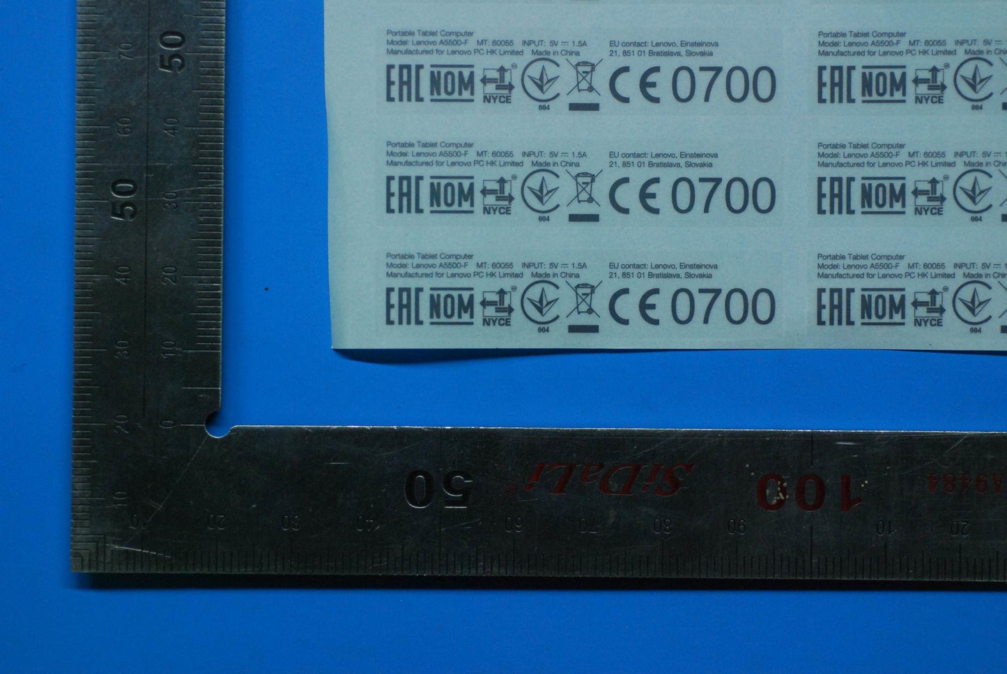 Lenovo A5500-F Rating Label-Ru And*82 - 5L19A6MWC0