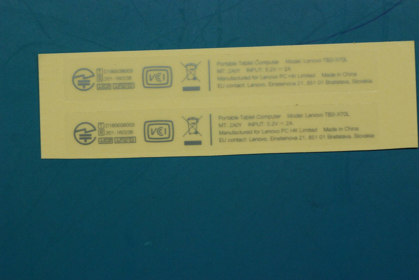 Lenovo Tb3-X70L Rating Label_Jp And*H - 5L18C05637