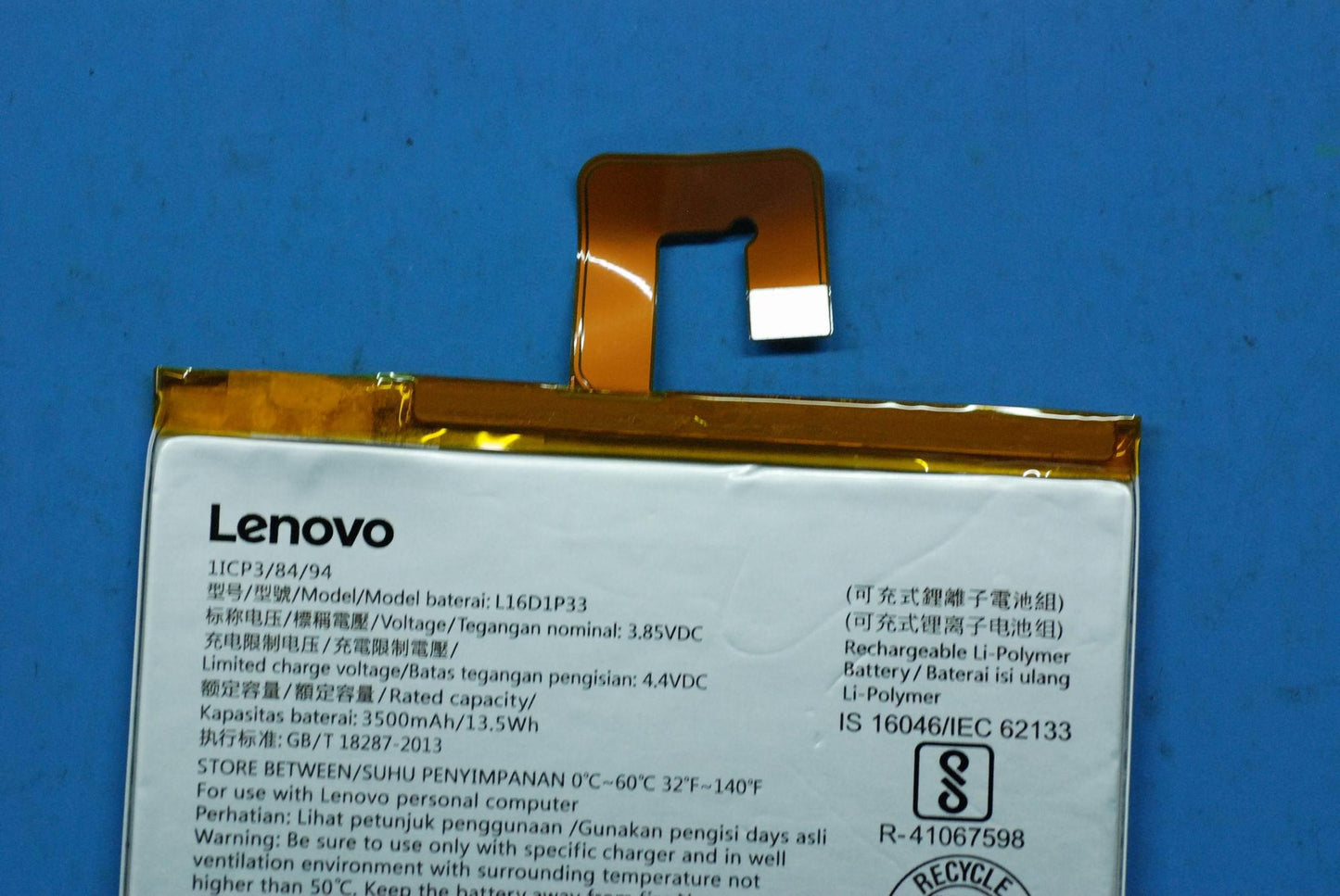 Lenovo SB18C15123 (B/S)Xwd-A L16D1P33 3.85V13.5W