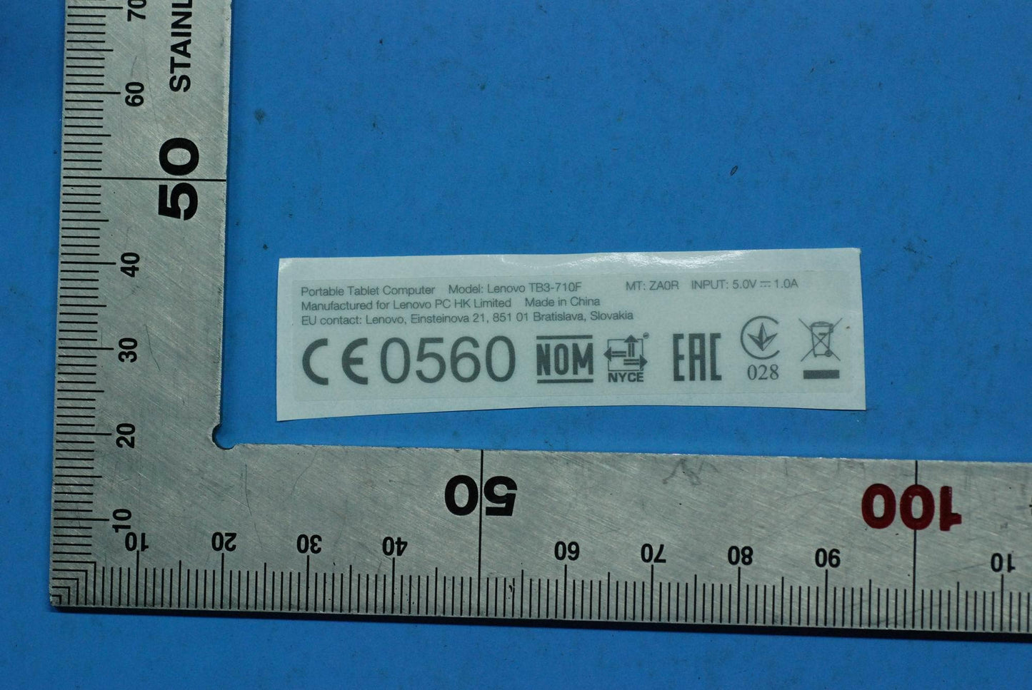 Lenovo Tb3-710F Ratinglabel_Ru And*Hq - 5L18C04928