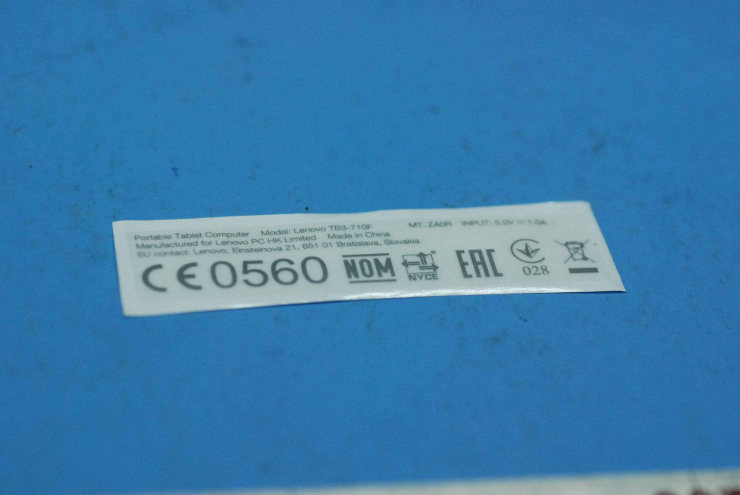 Lenovo Tb3-710F Ratinglabel_Ru And*Hq - 5L18C04928