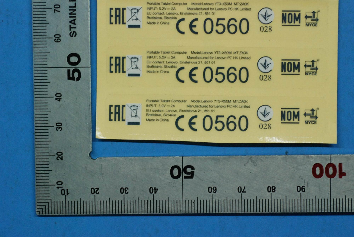 Lenovo Yt3-X50M Rating Label_Ru And*7 - 5L18C03884