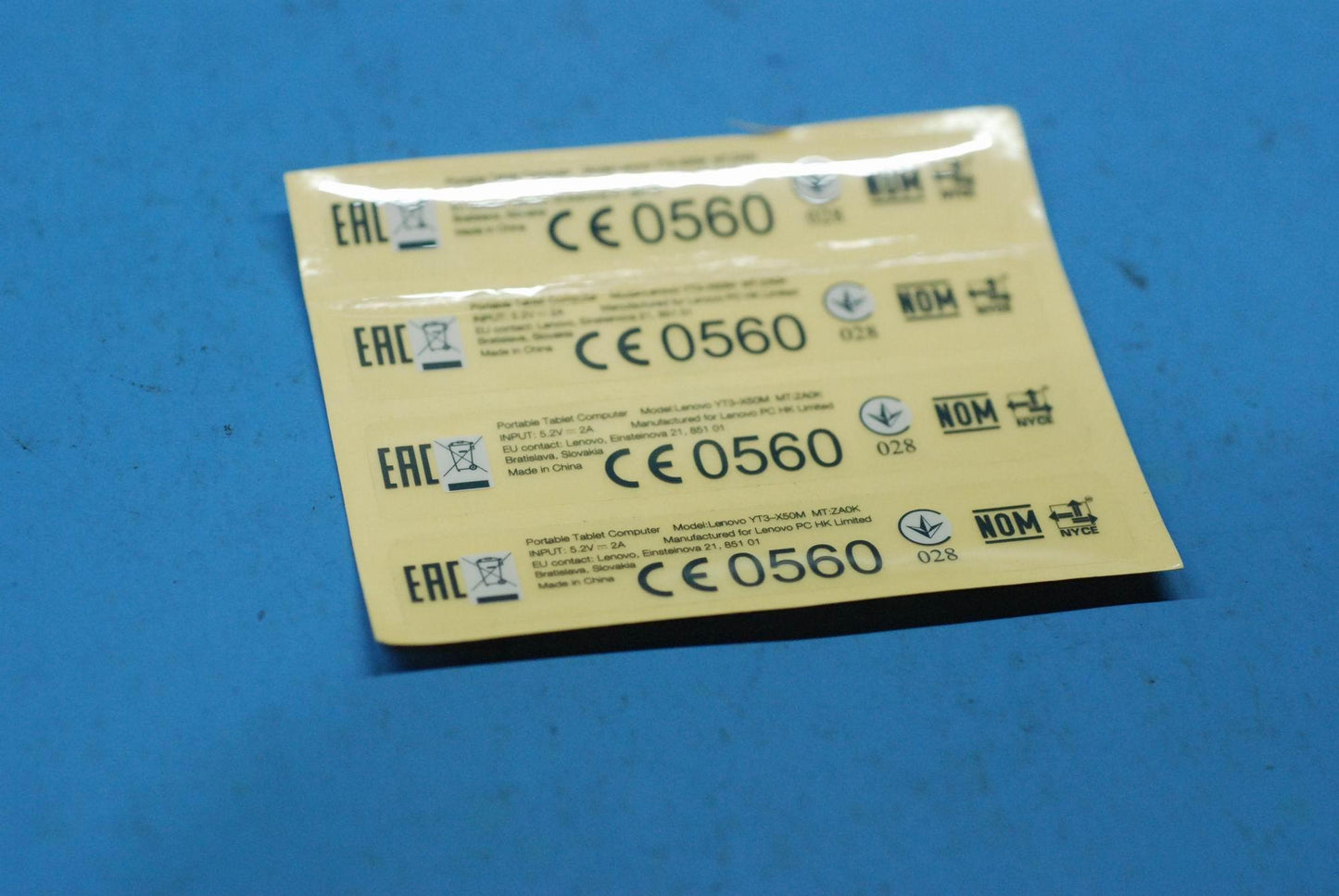 Lenovo Yt3-X50M Rating Label_Ru And*7 - 5L18C03884