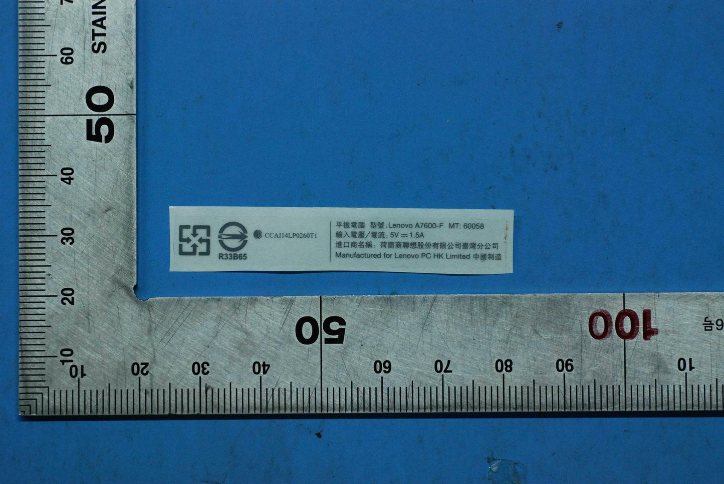 Lenovo A7600-F Rating Label-Tw*82Lvp0 - 5L19A6MWC9