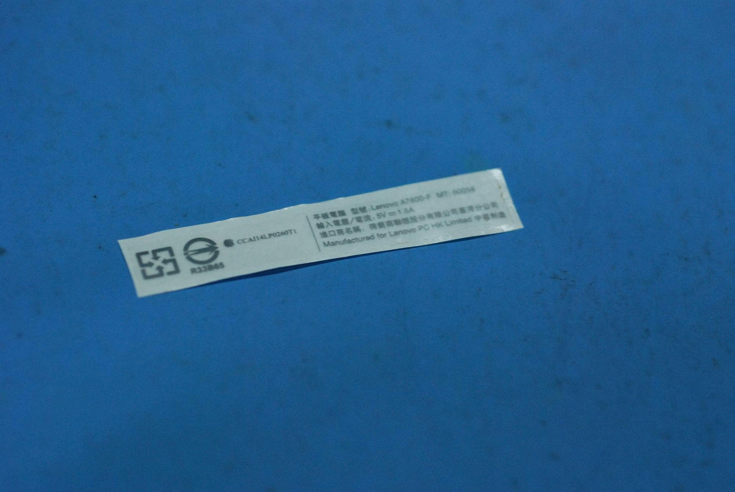 Lenovo A7600-F Rating Label-Tw*82Lvp0 - 5L19A6MWC9