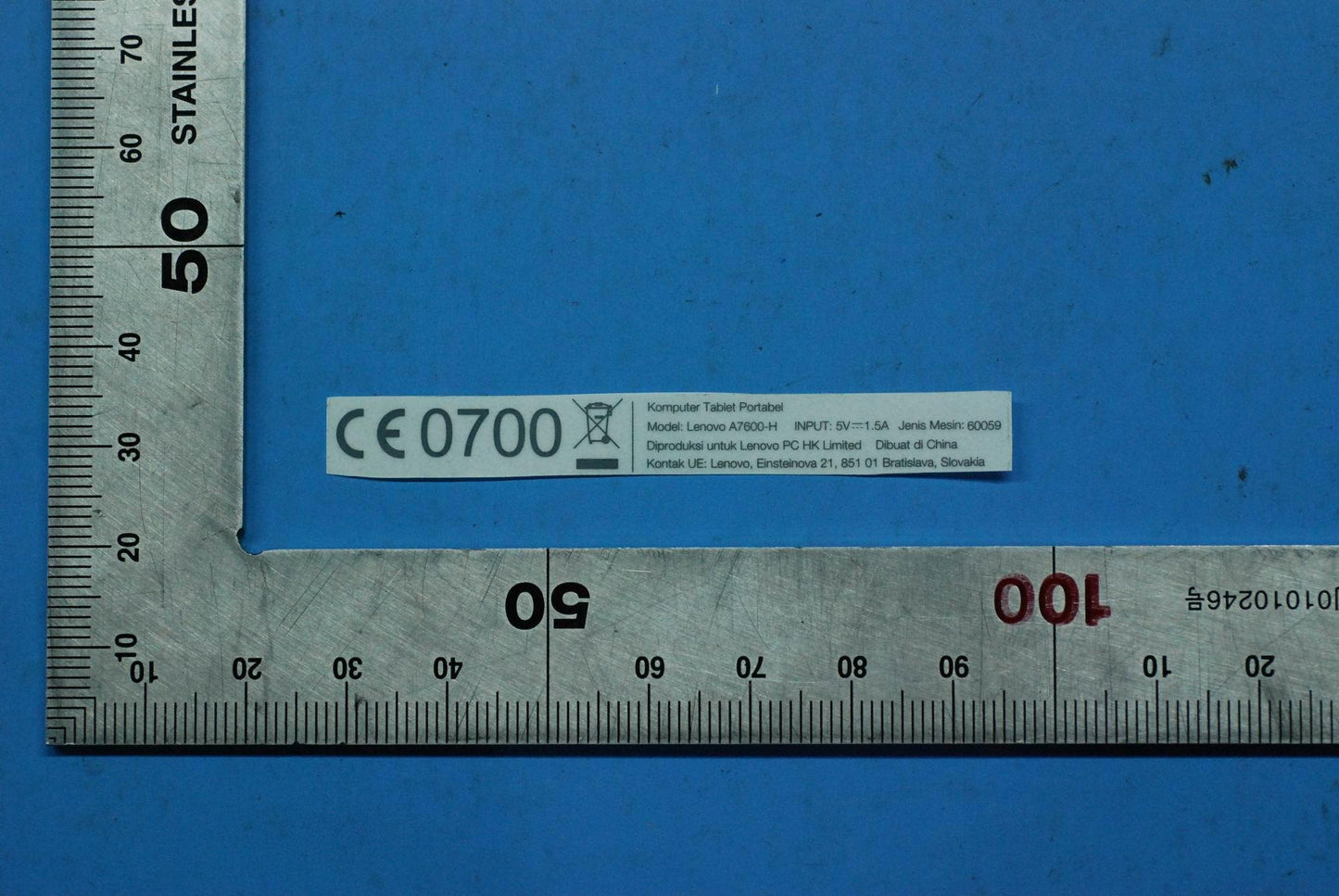 Lenovo A7600-H Rating Label-Id And*82 - 5L19A6MWCC